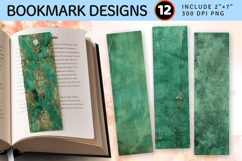 Antique Emerald Romance PNG Bookmark Sublimation Design Product Image 1