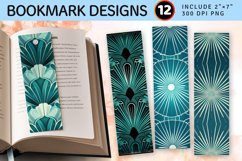 Teal Art Deco Radiance PNG Bookmark Sublimation Design Product Image 1