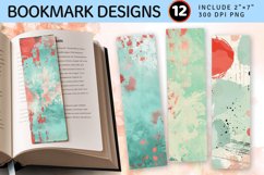 Mint &amp; Red Mixed Media PNG Bookmark Sublimation Designs Product Image 1