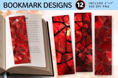 Red Stained Glass PNG Bookmark Sublimation Design Product Image 1