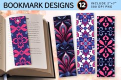 Magenta and Blue PNG Bookmark Sublimation Design Product Image 1
