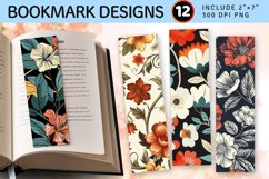 Retro Florals PNG Bookmark Sublimation Design Product Image 1