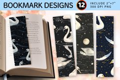 Night Swans PNG Bookmark Sublimation Design Product Image 1