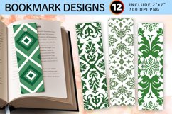 Green and White PNG Bookmark Sublimation Design Product Image 1
