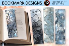 Silver Frosted Stained Glass PNG Bookmark Sublimation Design Product Image 1