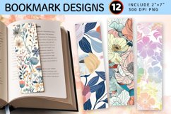 Pastel Floral Medley PNG Bookmark Sublimation Designs Product Image 1
