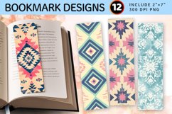 Aztec Pink Blue Western PNG Bookmark Sublimation Designs Product Image 1