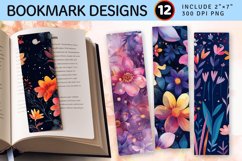 Magical Dreamy Flowers PNG Bookmark Sublimation Designs Product Image 1