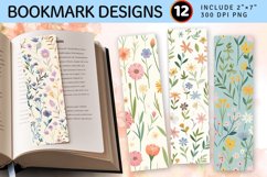 Pastel Wildflower PNG Bookmark Sublimation Designs Product Image 1