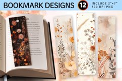 Boho Dried Flowers PNG Bookmark Sublimation Designs Product Image 1