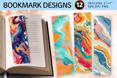 Colorful Marble PNG Bookmark Sublimation Designs Product Image 1