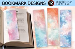 Pastel Watercolor Soft PNG Bookmark Sublimation Des Product Image 1