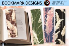 Pampas Grass PNG Bookmark Sublimation Designs Product Image 1