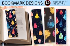 Colorful Lightbulbs PNG Bookmark Sublimation Design Product Image 1