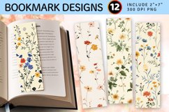 Romantic Retro Cottagecore Wildflowers PNG Bookmark Sublimat Product Image 1