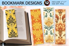Tuscan Sun Damask PNG Bookmark Sublimation Design Product Image 1