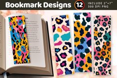 Colorful Leopard Print PNG Bookmark Sublimation Designs Product Image 1