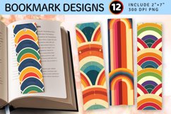 Rainbow Retro PNG Bookmark Sublimation Design Product Image 1