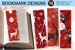 Red Festive Snowflakes Christmas PNG Bookmark Sublimation De Product Image 1