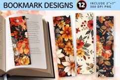 Autumn Bouquet Flowers PNG Bookmark Sublimation Designs Product Image 1
