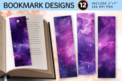 Purple Galaxy PNG Bookmark Sublimation Design Product Image 1