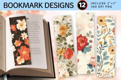 Retro Wedding Flowers PNG Bookmark Sublimation Designs Product Image 1