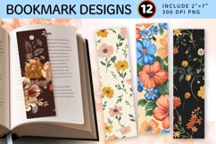 Cottage core Bouquet Flowers PNG Bookmark Sublimation Design Product Image 1