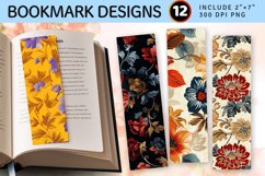 Jacquard Fabric Flowers PNG Bookmark Sublimation Designs Product Image 1