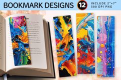 Colorful Paint Splashes PNG Bookmark Sublimation Designs Product Image 1