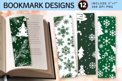 Green and White Christmas PNG Bookmark Sublimation Design Product Image 1