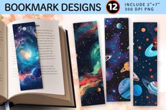Space Galaxy Planets PNG Bookmark Sublimation Designs Product Image 1