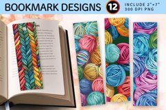 Knitting Yarn PNG Bookmark Sublimation Des Product Image 1