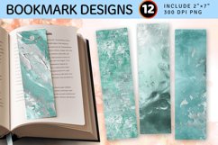Seafoam and Silver PNG Bookmark Sublimation Design Product Image 1