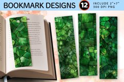Emerald Forest Stained Glass PNG Bookmark Sublimation Design Product Image 1