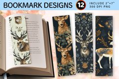 Enchanted Woodland Stag PNG Bookmark Sublimation Design Product Image 1