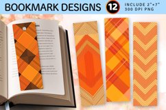 Orange Plaid PNG Bookmark Sublimation Design Product Image 1