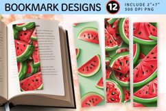 3D Watermelon PNG Bookmark Sublimation Designs Product Image 1