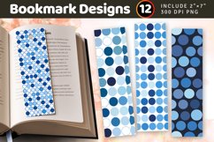 Blue Dots PNG Bookmark Sublimation Designs Product Image 1