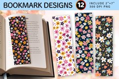 Cute Tiny Ditsy Flowers PNG Bookmark Sublimation Designs Product Image 1