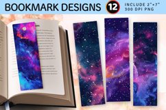Galaxy Glitter Vibrant Celestial PNG Bookmark Sublimation De Product Image 1