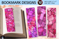 Pink Stained Glass PNG Bookmark Sublimation Design Product Image 1