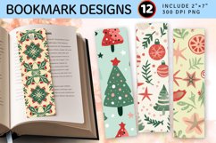 Red and Green Pastel Christmas PNG Bookmark Sublimation Desi Product Image 1