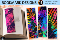 Neon Safari PNG Bookmark Sublimation Design Product Image 1