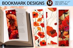 Abstract Poppy PNG Bookmark Sublimation Design Product Image 1