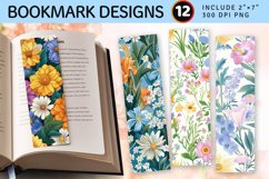 Delicate Flowers Garden PNG Bookmark Sublimation Designs Product Image 1