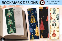 Tree Seamless Christmas PNG Bookmark Sublimation Design Product Image 1