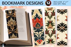 Ottoman Lotus PNG Bookmark Sublimation Design Product Image 1