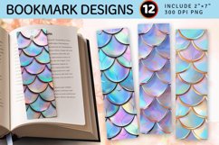 Luxury Holographic Mermaid Scales PNG Bookmark Sublimation D Product Image 1
