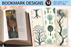 Peaceful Trees PNG Bookmark Sublimation Design Product Image 1