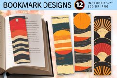 Sunset Retro PNG Bookmark Sublimation Design Product Image 1